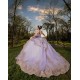 Off Shoulder Sweet 15 Gowns Lilac Quinceanera Dress With Bow