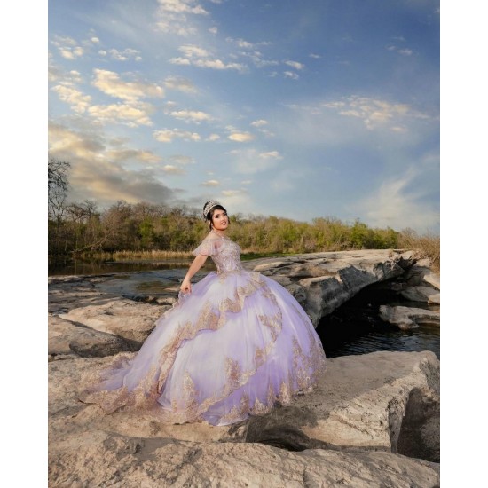 Off Shoulder Sweet 15 Gowns Lilac Quinceanera Dress With Bow