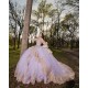 Off Shoulder Sweet 15 Gowns Lilac Quinceanera Dress With Bow