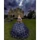 Off Shoulder Sweet 15 Gowns Navy Blue Quinceanera Dress 2024 Princess Dresses