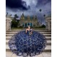 Off Shoulder Sweet 15 Gowns Navy Blue Quinceanera Dress 2024 Princess Dresses