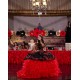 Off Shoulder Sweet 15 Gowns Red On Black Quinceanera Dress Princess Dresses