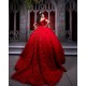 Off Shoulder Sweet 15 Gowns Red Quinceanera Dress Princess Dresses