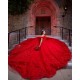 Off Shoulder Sweet 15 Gowns Red Quinceanera Dress Princess Dresses