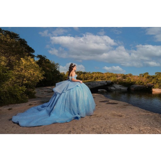 Off Shoulder Sweet 15 Gowns Sky Blue Quince Dress