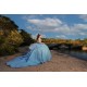 Off Shoulder Sweet 15 Gowns Sky Blue Quince Dress