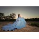 Off Shoulder Sweet 15 Gowns Sky Blue Quince Dress