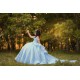 Off Shoulder Sweet 15 Gowns Sky Blue Quince Dress