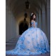 Off Shoulder Sweet 15 Gowns Sky Blue Quinceanera Dress 2024 Dresses