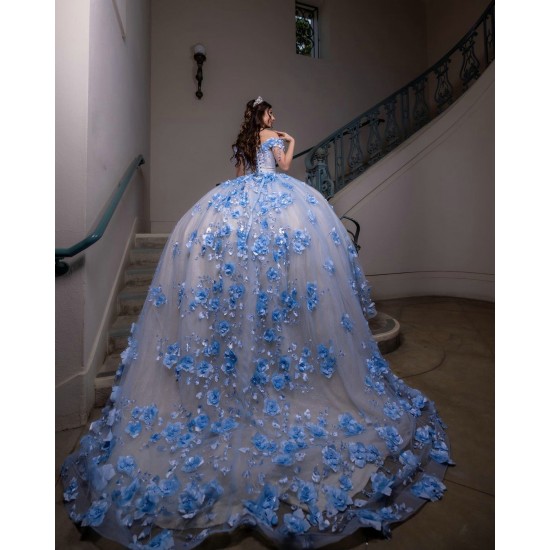 Off Shoulder Sweet 15 Gowns Sky Blue Quinceanera Dress 2024 Dresses