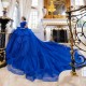 Off Shoulder Tiered Blue Quinceanera Dress Sweetheart Neck Vestidos De 15 Anos