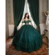 Off Shoulder Tiered Emerald Green Quince Dresses Sweetheart Neck 15 Dress