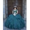 Off Shoulder Tiered Emerald Green Quinceanera Dress Sweetheart Neck 15 Dresses