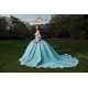 Off Shoulder Tiffany Blue Quinceanera Dresses Sweetheart Neck 15 Dress