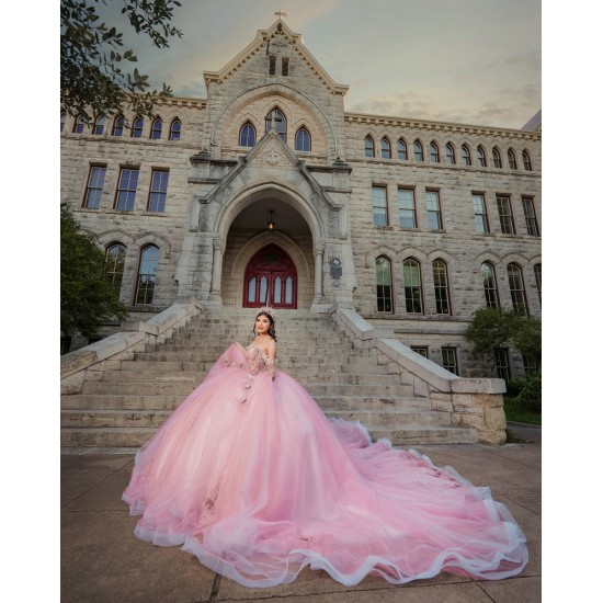 Off Shoulder Vestidos De 15 Anos Pink Quince Dress Sweetheart Neck Crystal Vestidos De XV Anos