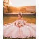 Off Shoulder Vestidos De 15 Anos Pink Quinceanera Dress