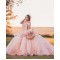 Off Shoulder Vestidos De 15 Anos Pink Quinceanera Dress