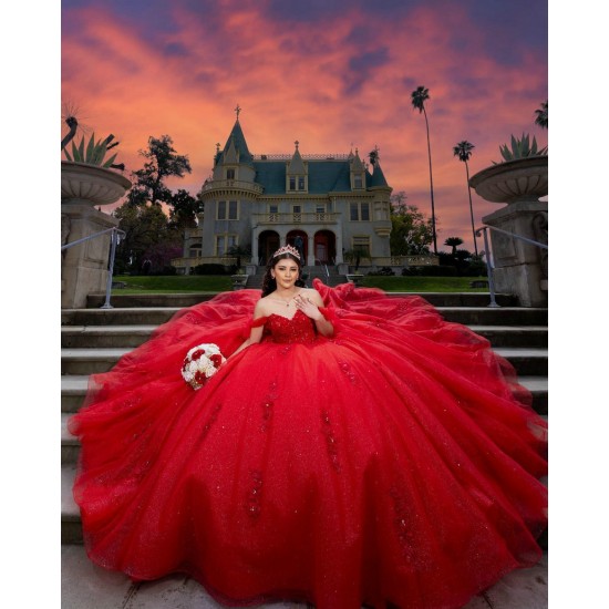 Off Shoulder Vestidos De XV Anos Red Quince Dress Sweet 15 Gowns