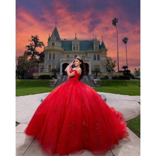 Off Shoulder Vestidos De XV Anos Red Quince Dress Sweet 15 Gowns