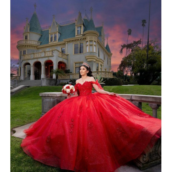 Off Shoulder Vestidos De XV Anos Red Quince Dress Sweet 15 Gowns