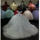 Off Shoulder White Quinceanera Dresses V Neck 15 Dress With Bow