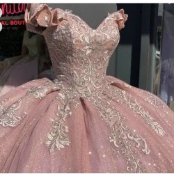 Off The Shouder Sweet 15 Dresses Pink Quinceanera Gown