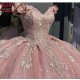 Off The Shouder Sweet 15 Dresses Pink Quinceanera Gown