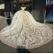 Off The Shoulder Long Tail Gold and White Quinceanera Dress