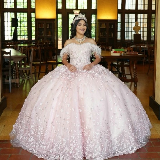 Off The Shoulder Pink Quinceanera Dresses Ruffles Princess Vestidos De 15