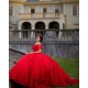 Off The Shoulder Quince Dress Red Vestidos De 15 Anos Sweetheart Dresses