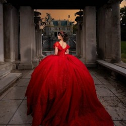 Off The Shoulder Quince Dress Red Vestidos De 15 Anos Sweetheart Dresses