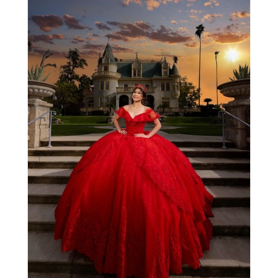 Off The Shoulder Quince Dress Red Vestidos De 15 Anos Sweetheart Dresses