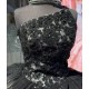 One Shoulder Black Quinceanera Dress Lace Appliques Ball Gown 15 Dresses