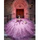 Pearl Quince Dress Lilac Vestidos De 15 Anos Off Shoulder Girl Birthday Gown