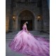 Pearl Quince Dress Lilac Vestidos De 15 Anos Off Shoulder Girl Birthday Gown