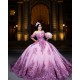 Pearl Quince Dress Lilac Vestidos De 15 Anos Off Shoulder Girl Birthday Gown