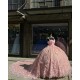 Pink Spaghetti Strap Quinceanera Dresses Sweetheart Neckline 15 Dress