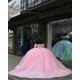 Puff Sleeve Pink 15 Dresses Ball Gown Sweetheart Neck Dress