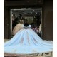 Puff Sleeve Sky Blue 15 Dresses Sweetheart Neck Ball Gown Dress