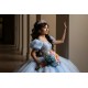 Puff Sleeve Sky Blue Quinceanera Dresses Sweetheart Neck 15 Dress