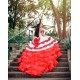 Red On White Quinceanera Dress Sweetheart Neck Vestidos De 15 Anos