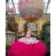 Ruffle Off Shoulder White On Pink Quinceanera Dress Sweetheart Neck 15 Dresses