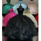 Ruffled Black Quince Dress V Neck Beading Ball Gown Metallic Sequin 15 Dresses