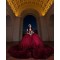 Ruffled Burgundy Quinceanera Dress Off Shoulder Princess Dresses