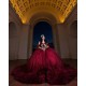 Ruffled Burgundy Quinceanera Dress Off Shoulder Princess Dresses