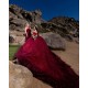 Ruffled Burgundy Quinceanera Dress Sequin Off Shoulder Sweet 15 Gowns