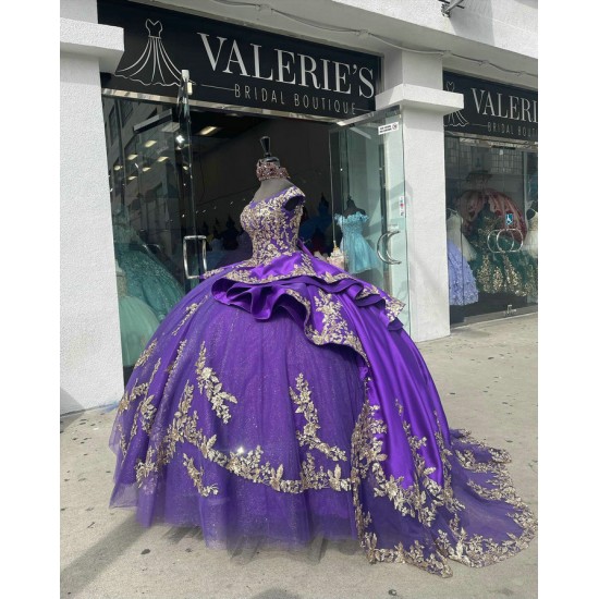 Scoop Neck Purple Quinceanera Dress Off Shoulder 15 Dresses