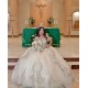 Sequin Champagne Quinceanera Dress Sweetheart Neck Princess Dress With Bow