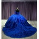 Sequin Navy Blue Quinceanera Dresses Off Shoulder 15 Dress