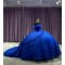 Sequin Navy Blue Quinceanera Dresses Off Shoulder 15 Dress